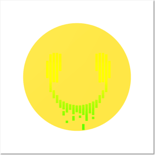 Music smile, smiley emoji made with earphone logo Posters and Art